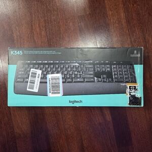 NIB Logitech K345 Wireless Keyboard Full-Size Keyboard w/Palm Rest, 2.4 GHz USB